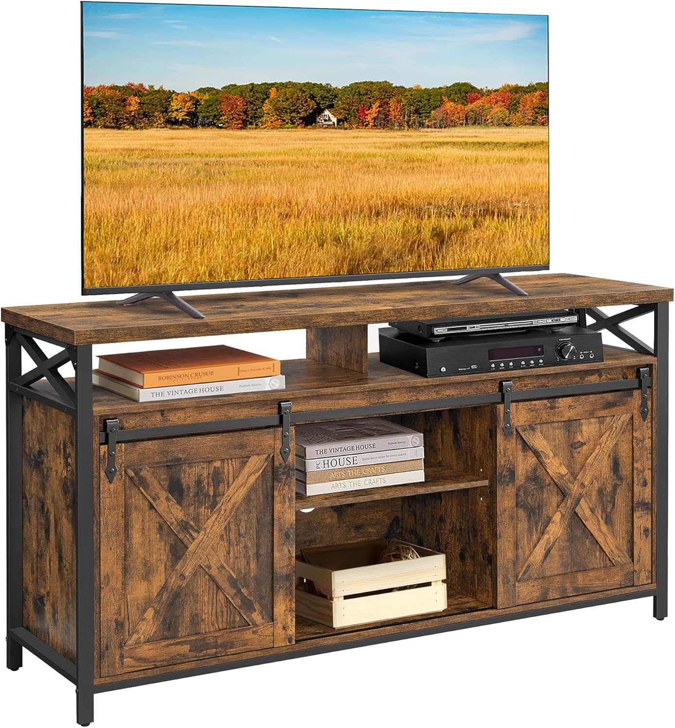 Adjustable Shelves TV Stand for 65 TV - Industrial Rustic Design