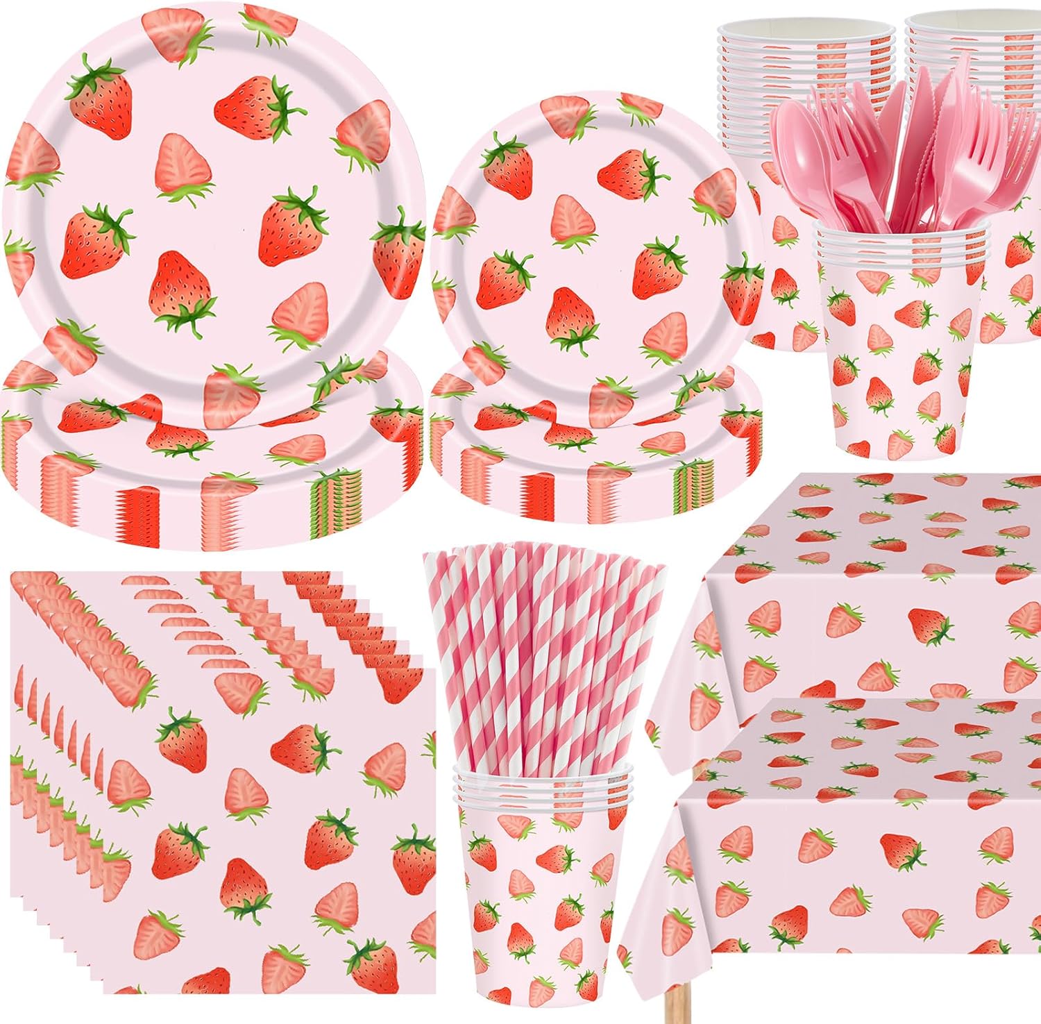 452 Pcs Strawberry Birthday Party Decorations for Fun Events