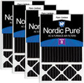 Nordic Pure 16x25x5 Odor Reduction MERV 8 Filter 4 PK - Carbon Pleated