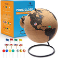 Black Cork Globe with Push Pins - 10 in Travel Tracking Globe