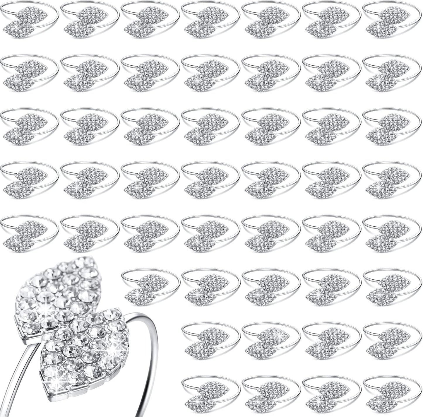 Elegant Silver Napkin Rings Set for Weddings and Parties