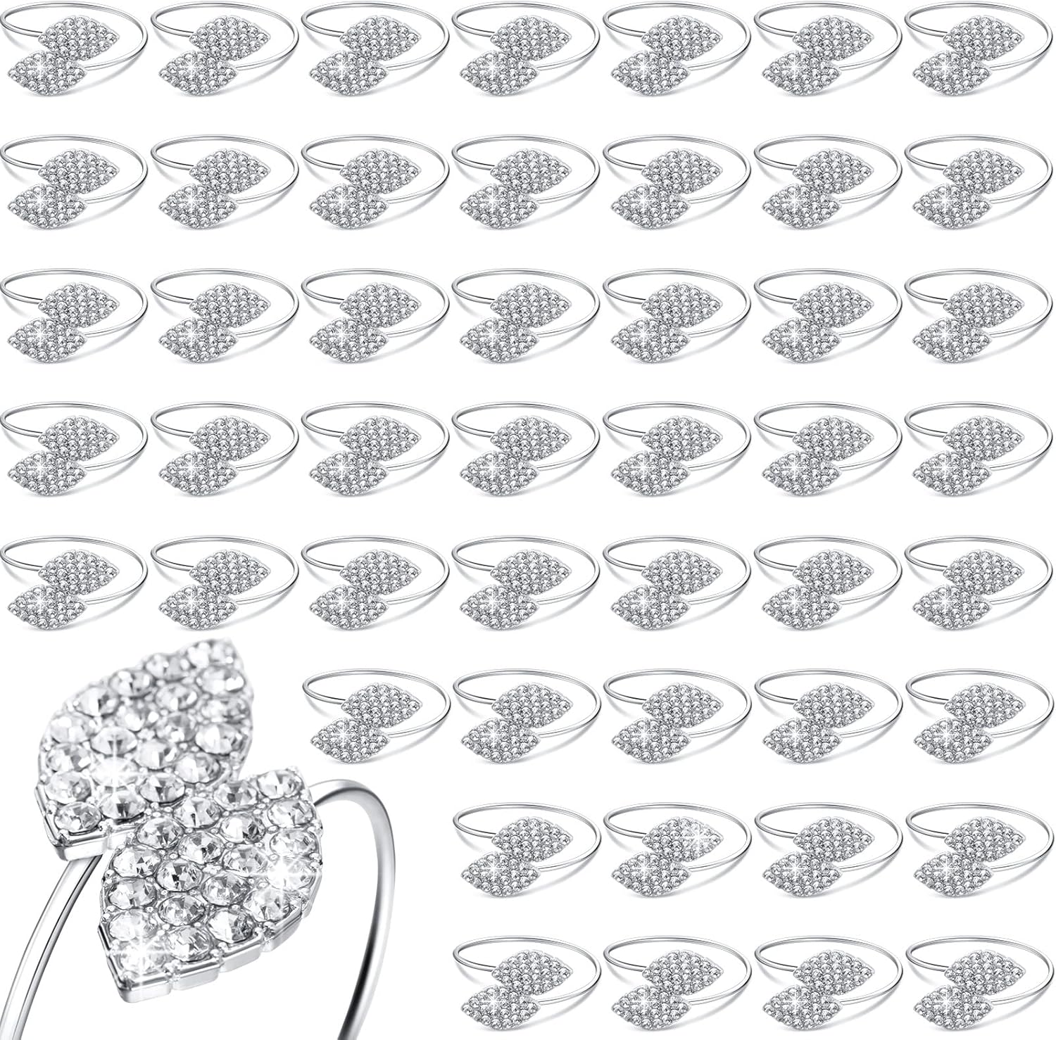 Elegant Silver Napkin Rings Set for Weddings and Parties
