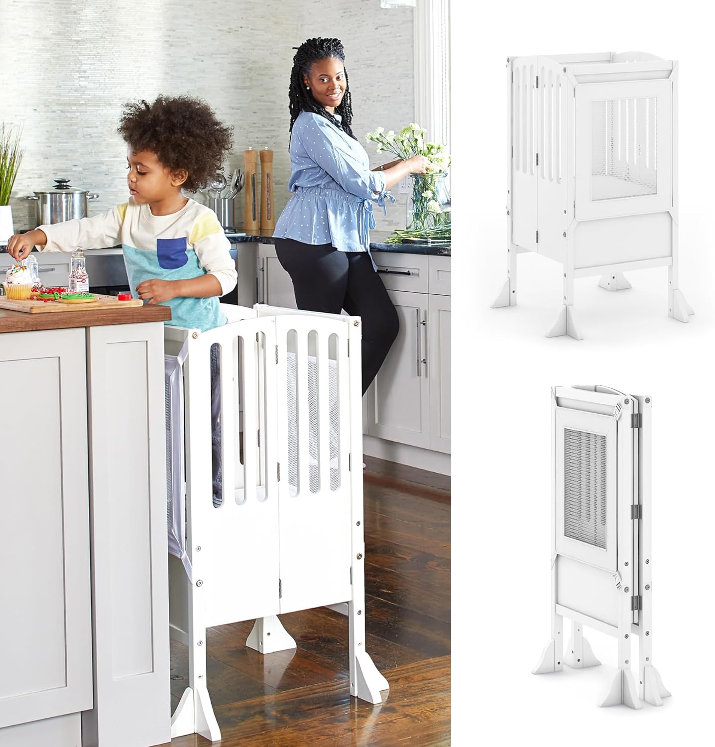 Guidecraft Kitchen Helper Toddler Tower Step Stool for Kids