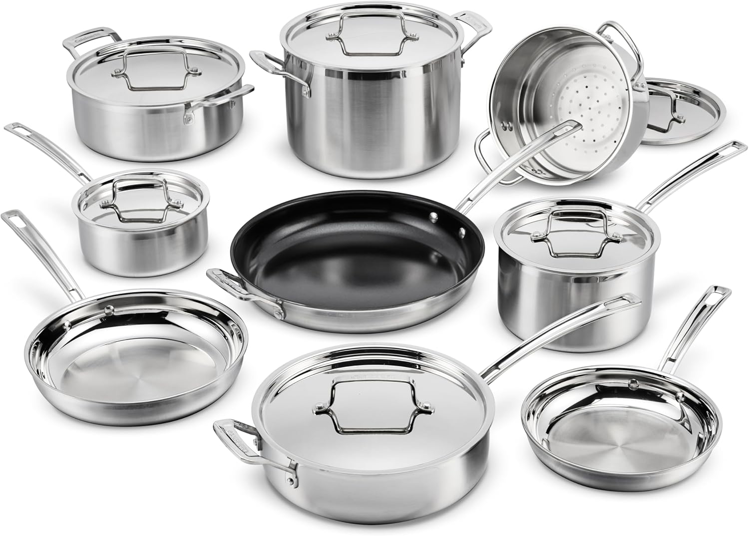 Cuisinart MultiClad Pro 15 Piece Cookware Set for Every Kitchen