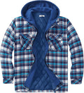 COOFANDY Men's Flannel Shirt Jacket Quilted Lined Hooded - Warm Cotton
