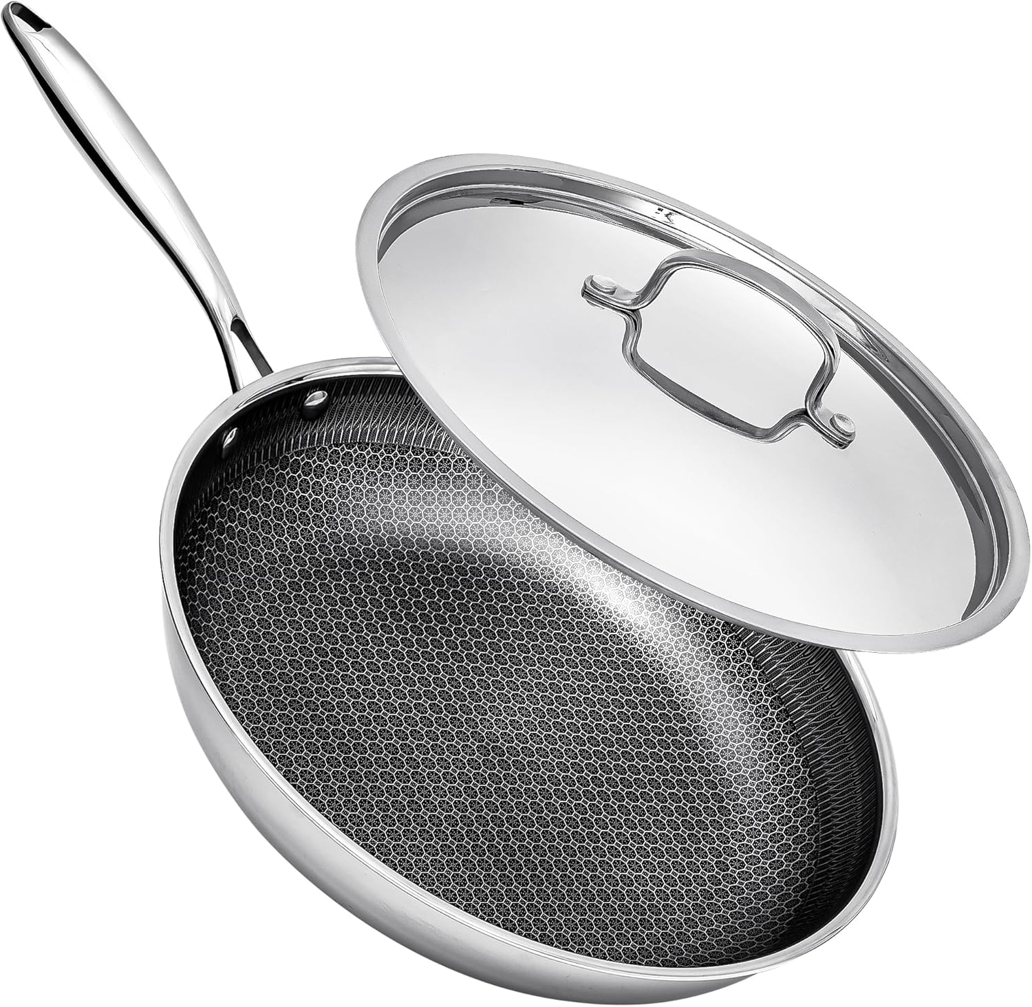 Non Stick 10 Inch Frying Pan with Stainless Steel Lid