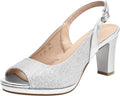DREAM PAIRS Womens Chunky Heels Peep Toe Slingback - 3ft Heel