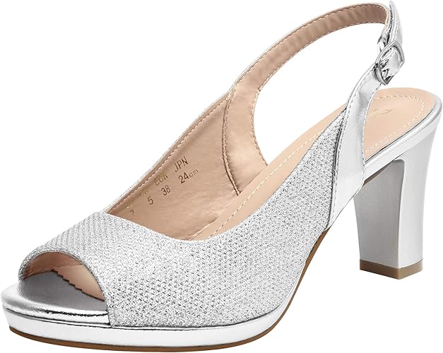 DREAM PAIRS Womens Sexy High Chunky Heels Peep Toe Dress Pumps