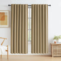 Blackout Linen Curtains 72 in Panels - Complete Darkness & Farmhouse