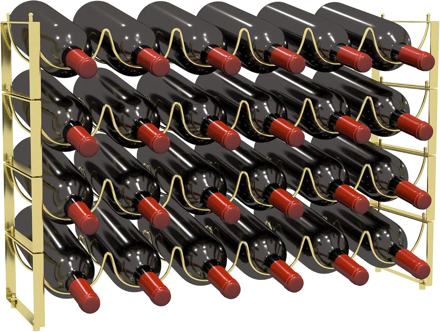 TONLEA 4 Tier Wine Rack for 24 Bottles - Stackable Storage
