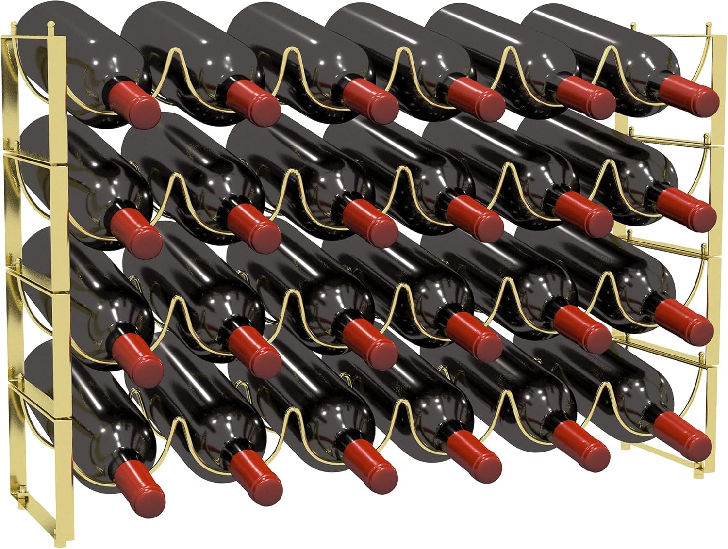 TONLEA 4 Tier Wine Rack for 24 Bottles - Stackable Storage