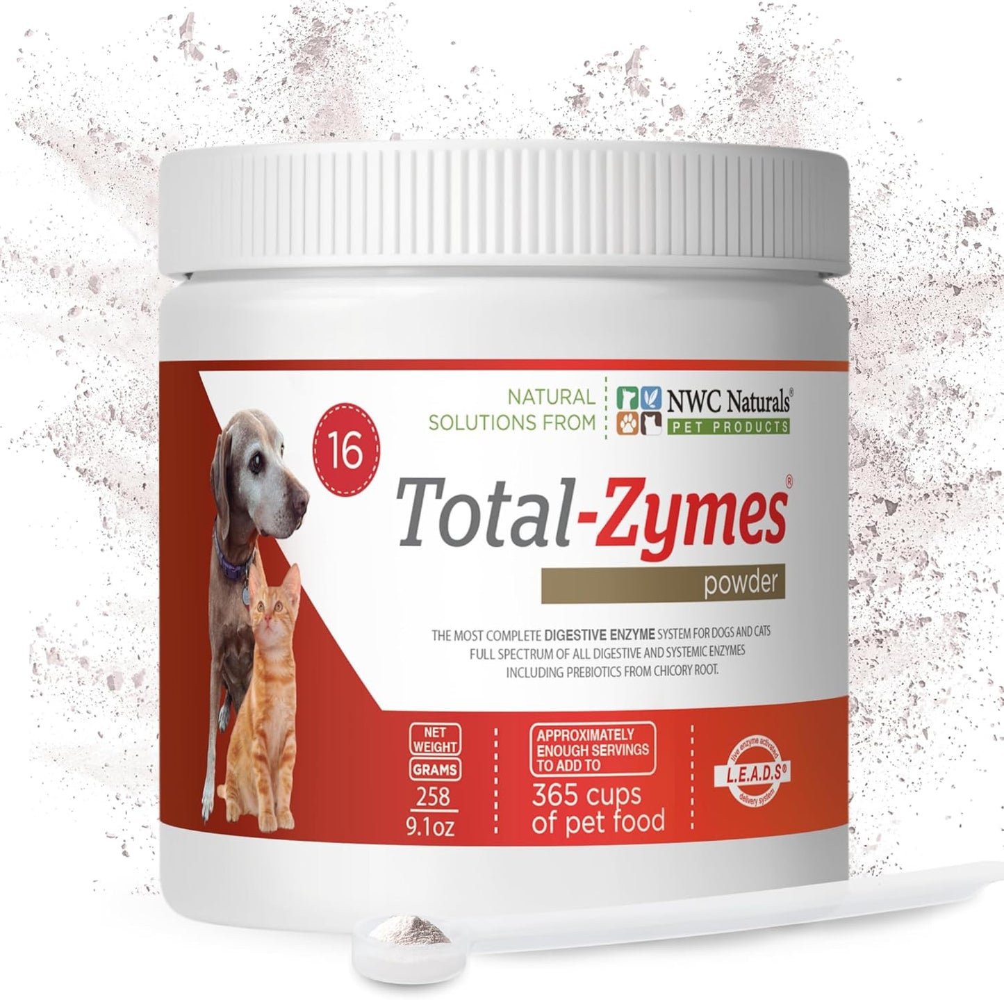 Total-Zymes Digestive Enzymes for Cats and Dogs - 365 Servings