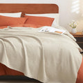 Queen Size 100% Cotton Waffle Weave Blanket - Breathable Layering