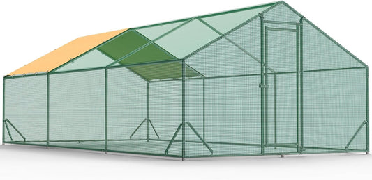 Quictent Premium Large Metal Chicken Coop Run for Poultry Safety