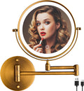 Rechargeable Wall Mounted Lighted Makeup Vanity Mirror 8 in - Double