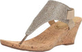 WHITE MOUNTAIN Womens All Good Wedge Sandal - Comfortable Cork Footbed