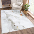 Caria Washable Non-Slip 6x9 Rug - Ivory Gold Modern Area Rug