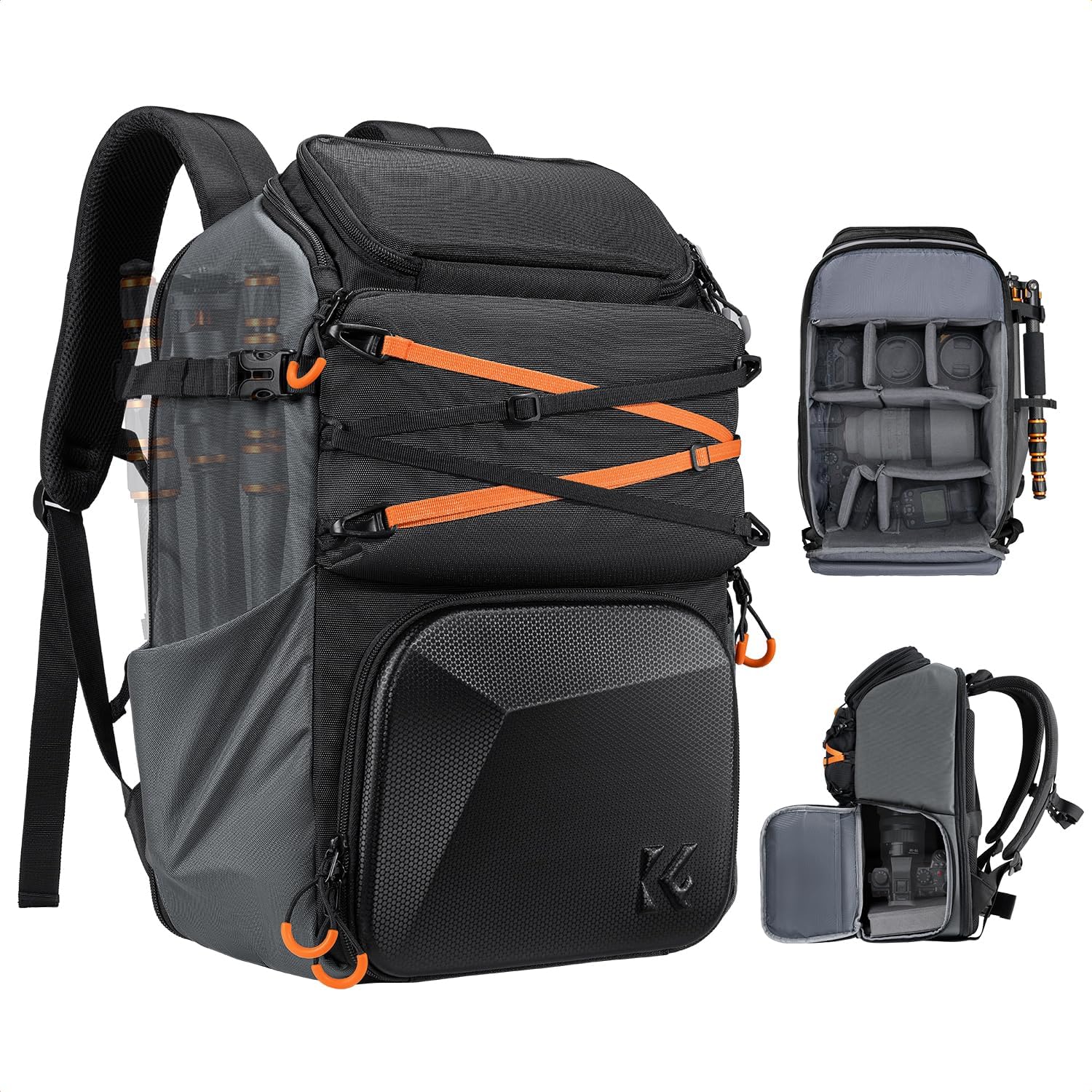 K&F Concept Camera Backpack for Photographers - Hardshell Case