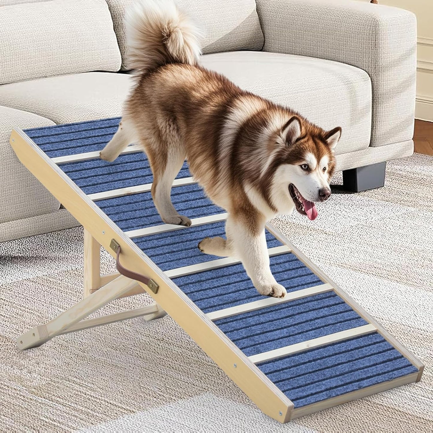 Dog Ramp for Bed - Portable 46.8in Folding Pet Ramp for Dogs