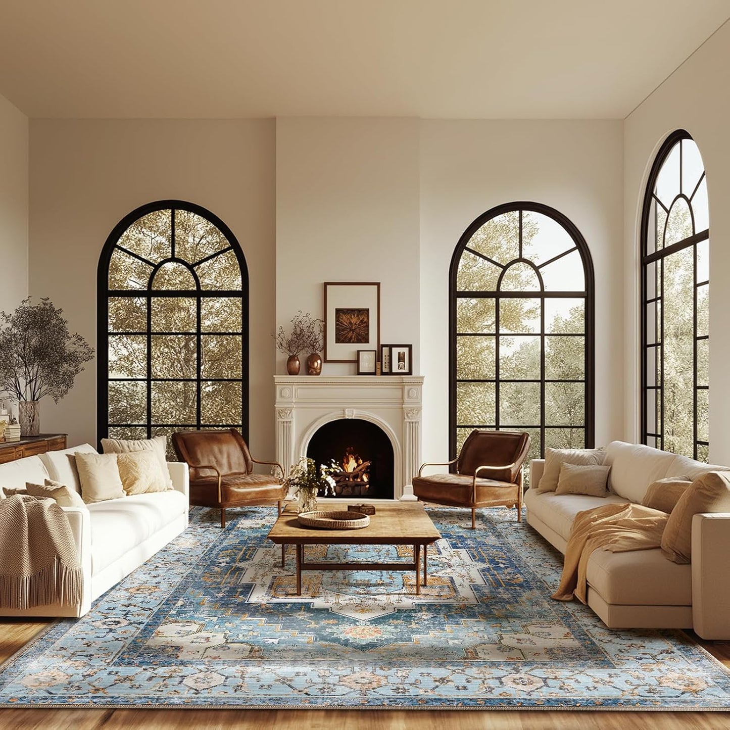 Washable 8x10 Area Rugs for Living Room and Bedroom Decor