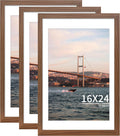 16x24 Picture Frame Brown Set of 3 - Display 12x18 or 16x24 Prints