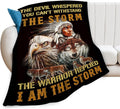 Native American Blanket Throw Wolf Eagle Throw Blanket - Cozy Fleece