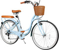 26 Inch Beach Cruiser Bike for Women - Lightweight 7-Speed Comfort