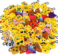 Emoticon Keychain Mini Plush Pillows 64 Pack - Cute Party Favors