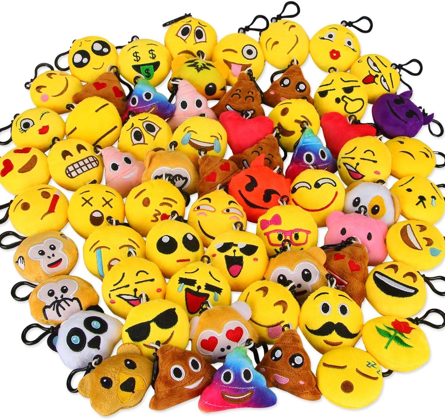 Dreampark Emoticon Keychain Mini Plush Pillows for Kids Gifts