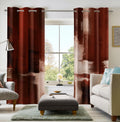 Red Curtains 2 Panels Abstract Rust Room Darkening - Modern Decor