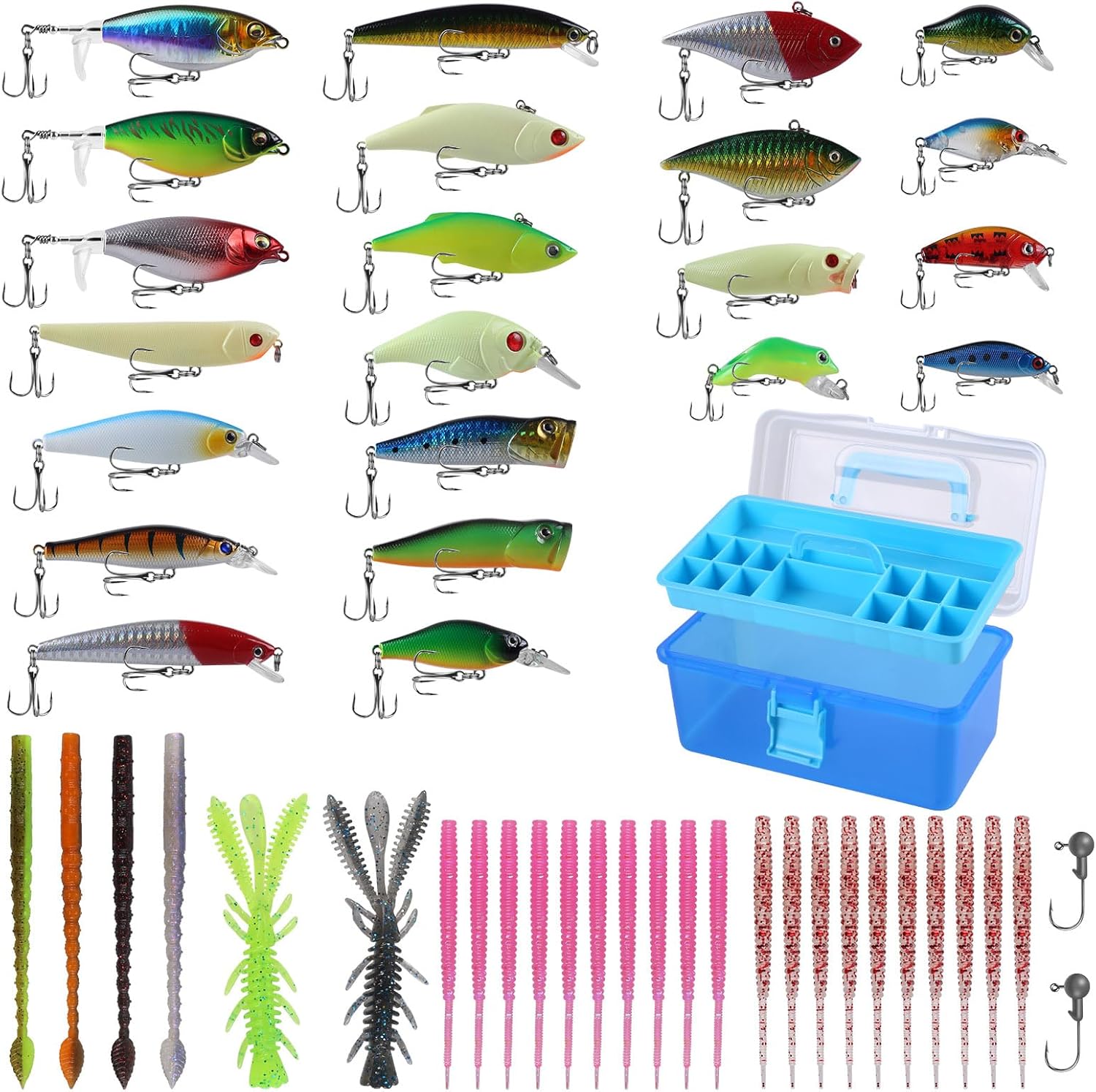 Ultimate Fishing Lures Kit - Tackle Box Included