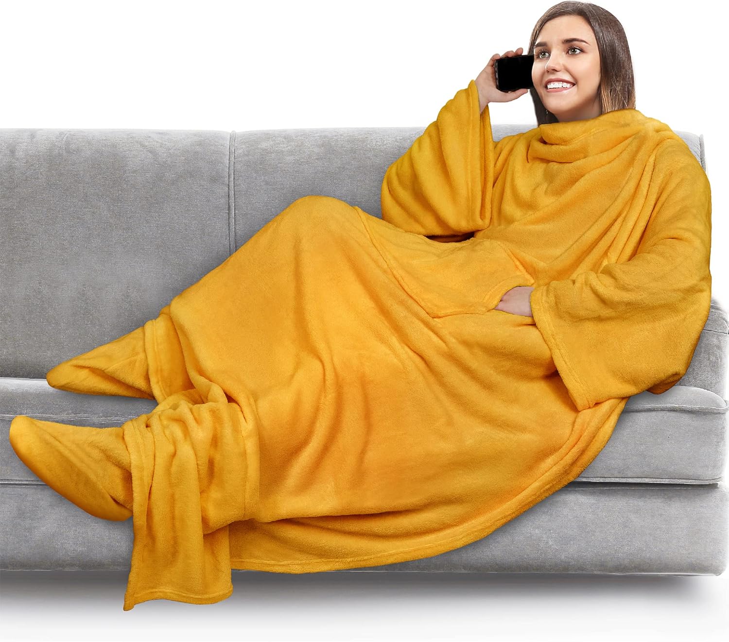 Pavilia Plush Sleeved Blanket for Ultimate Comfort