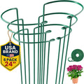 Tall Plant Support Stakes 10in x 24in Peony Cages 6-Pack - Durable