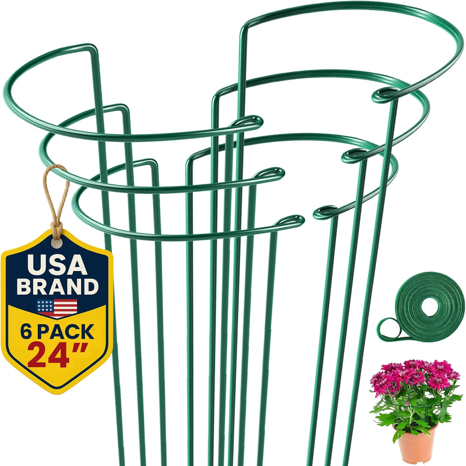 K-Brands Tall Plant Support Stakes for Peony and Tomato Plants