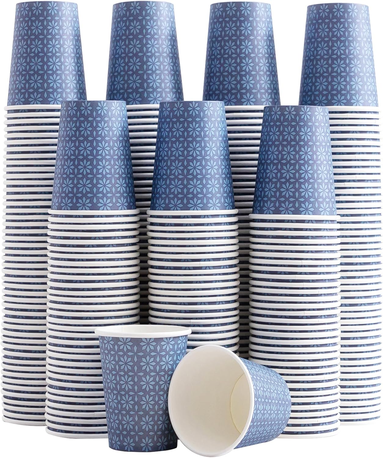 Navy Floral Hot/Cold Paper Cups - 300 Pack