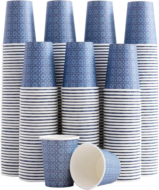 Navy Floral Hot/Cold Paper Cups - 300 Pack