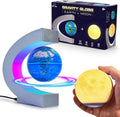 Magnetic Levitating Globe Set - Multicolor LED Spinning Desk Lamp