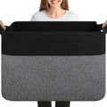 XXXL Supre Large Cotton Rope Blanket Basket 108L - Black
