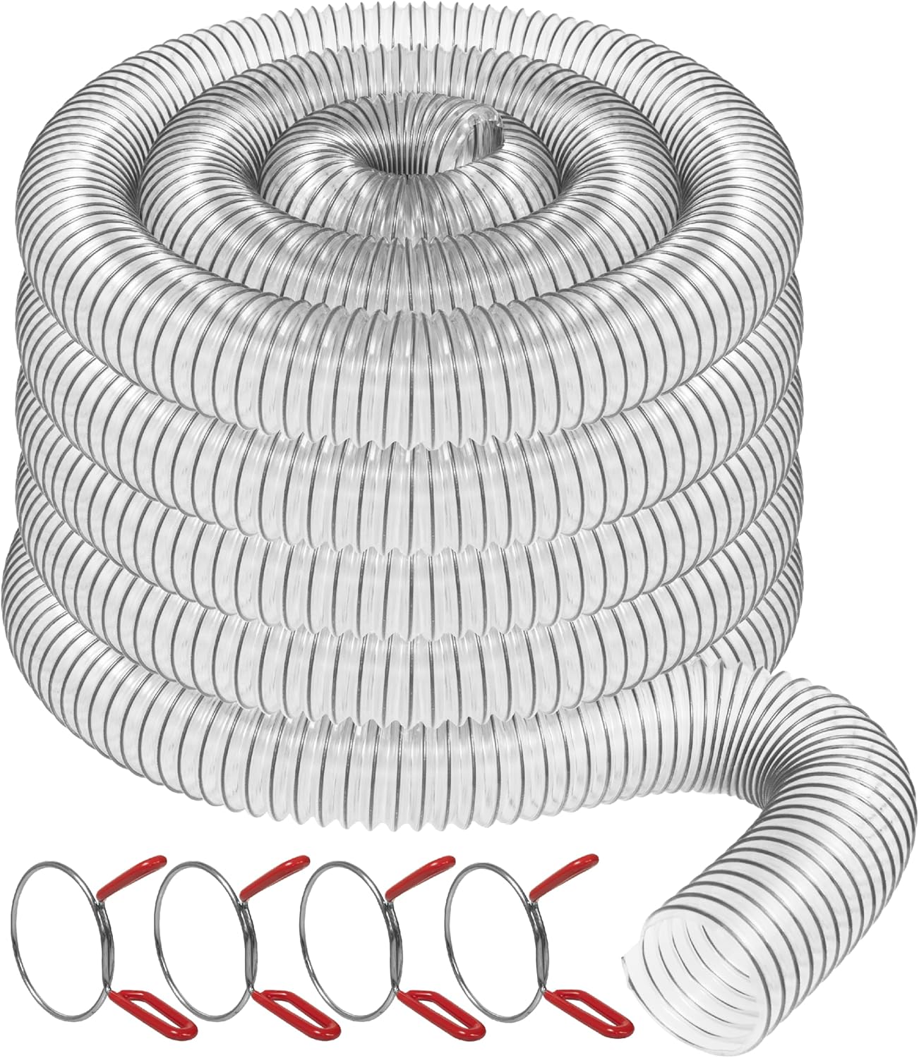 4 in x 50 ft Clear PVC Dust Collection Hose for Woodworking