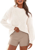 BTFBM Womens Casual Ribbed Knit Oversized Pullover Sweater - Cozy Fit