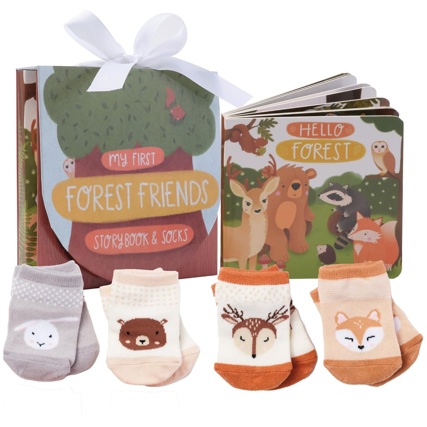 Woodland Baby Book & Socks Set - Stories & Snuggles for 0-12 Months