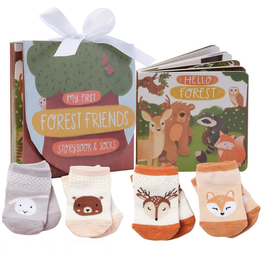 Woodland Baby Book & Socks Set - Stories & Snuggles for 0-12 Months