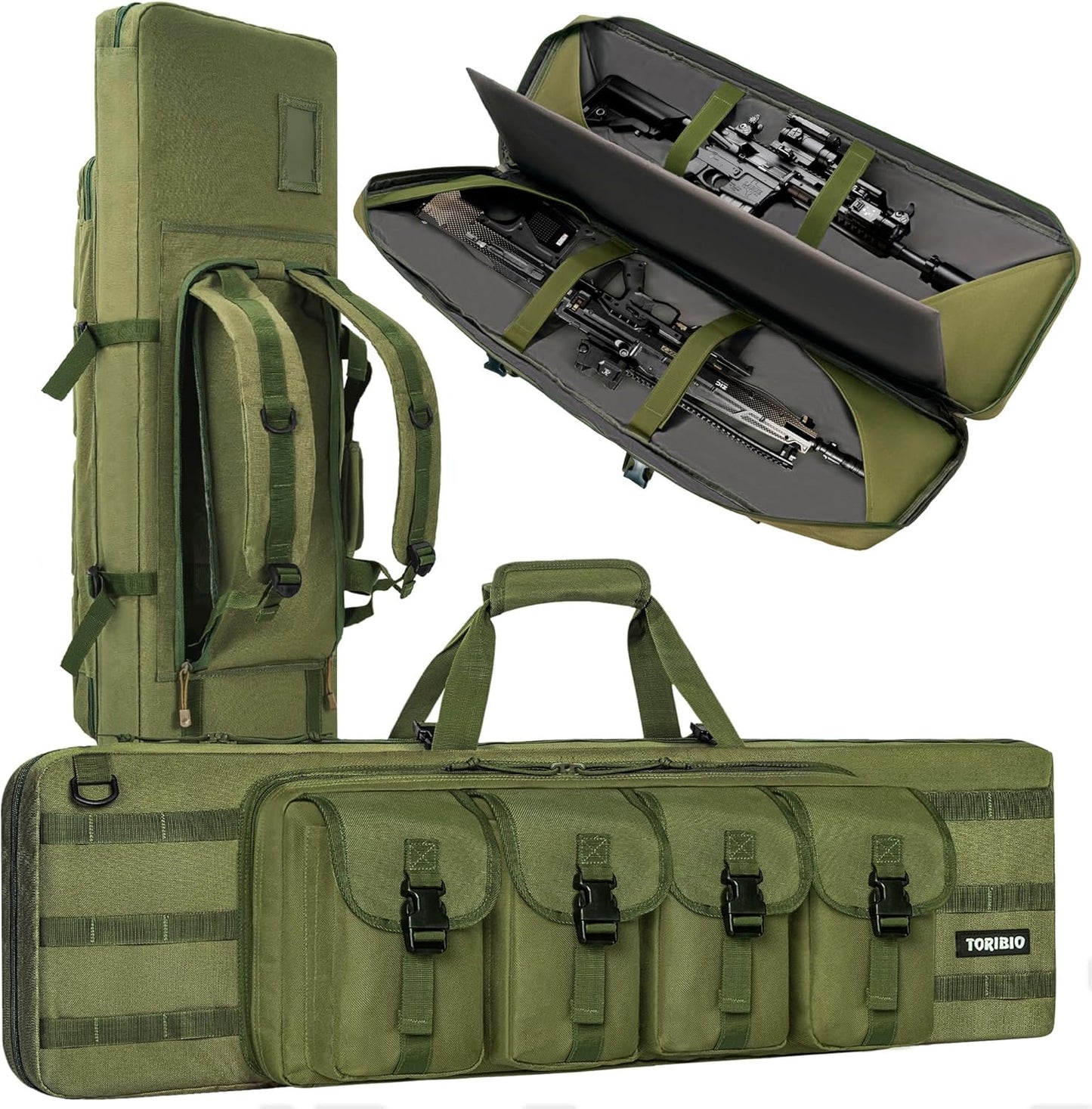 TORIBIO Double Rifle Case Soft Bag for Tactical Firearm Storage