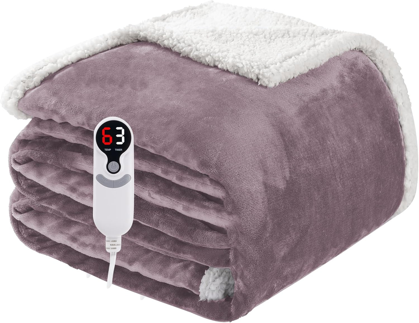 Electric Heated Blanket Full Size with 6 Heat Settings for Comfort