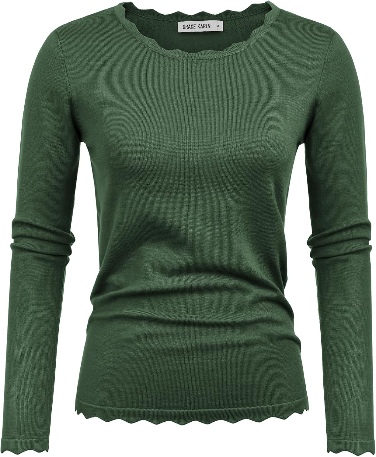 GRACE KARIN Women's High Stretchy Long Sleeve Sweater