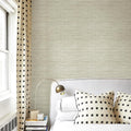 Cream Textured Grasscloth Peel and Stick Wallpaper for Home Decor