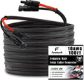 Twin Wire 100FT Solar Extension Cable 10AWG with 6 Pairs MC4 - Black