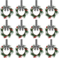 Mini Christmas Cabinet Wreaths 12 Pcs with Ribbon - Kitchen & Door