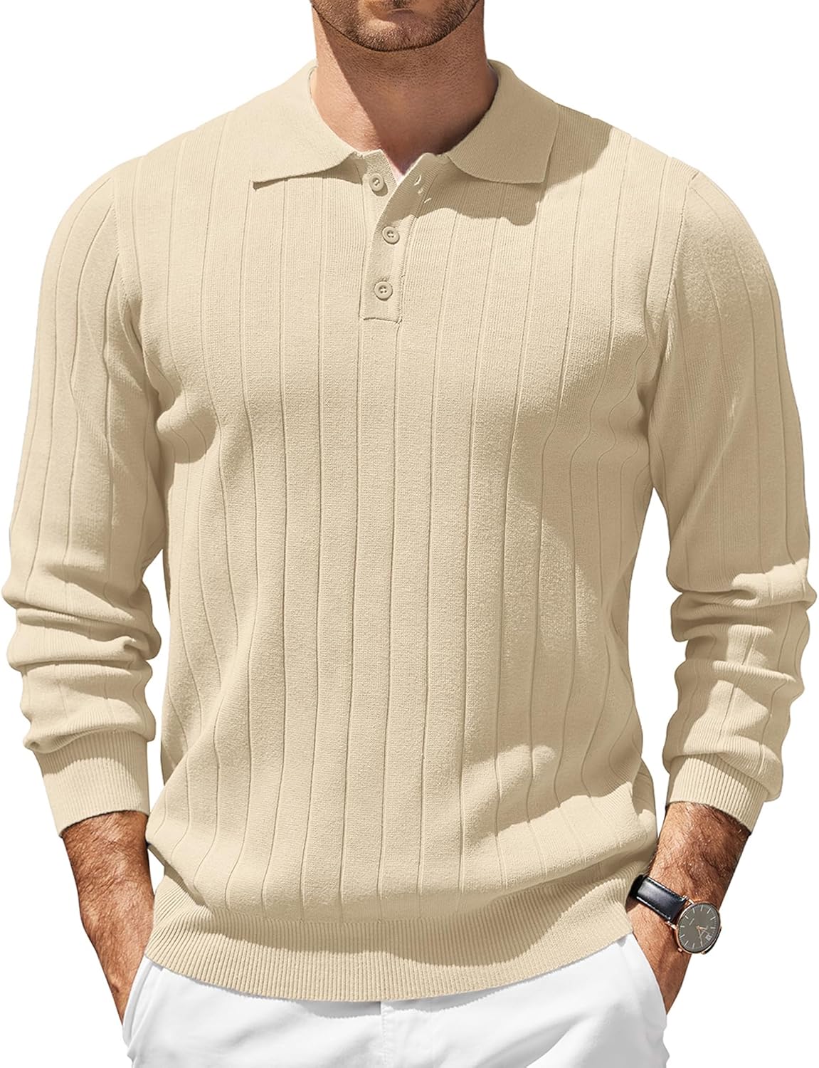 Stylish COOFANDY Mens Knit Polo Sweater for Every Occasion