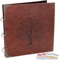 Photo Album Scrapbook 12x12 in Vintage Leather Cover - Keepsake Binder